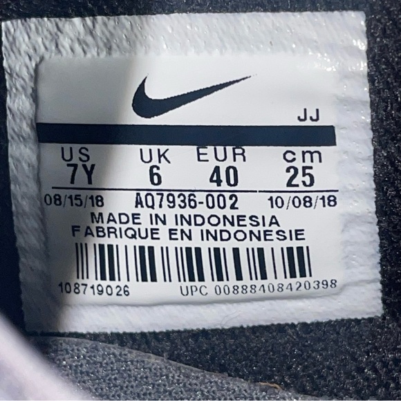 Nike Air Huarache Extreme GS Black Metallic Silver Size 7Y Women’s 8.5 - Picture 8 of 8